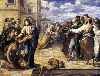 La curación del ciego, El Greco, 1567. Óleo sobre temple, The Metropolitan Museum of Art, Nueva York